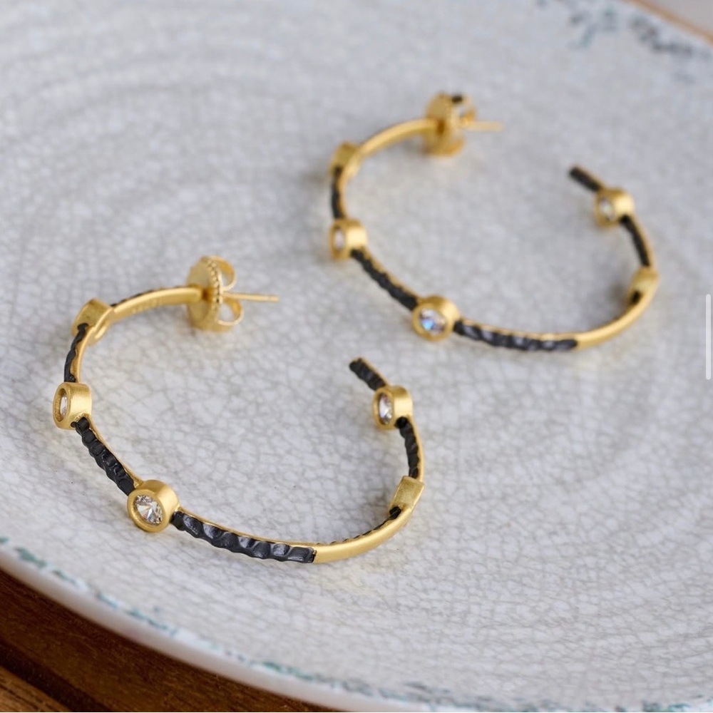 Freida Rothman STARRY NIGHT HOOP EARRINGS - Picture 2 of 3